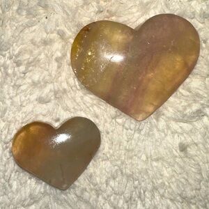 Candy Fluorite Carved Hearts..